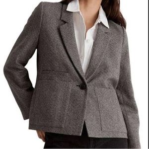 Madewell crop Dorset blazer slouchy fit Italian wool oversized patch pockets XL